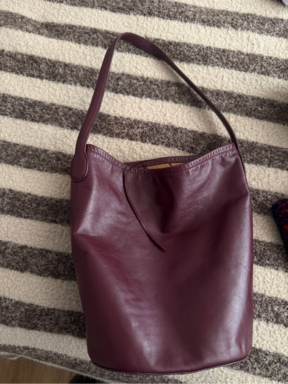 J. Crew Deep Plum Leather Shoulder Bag